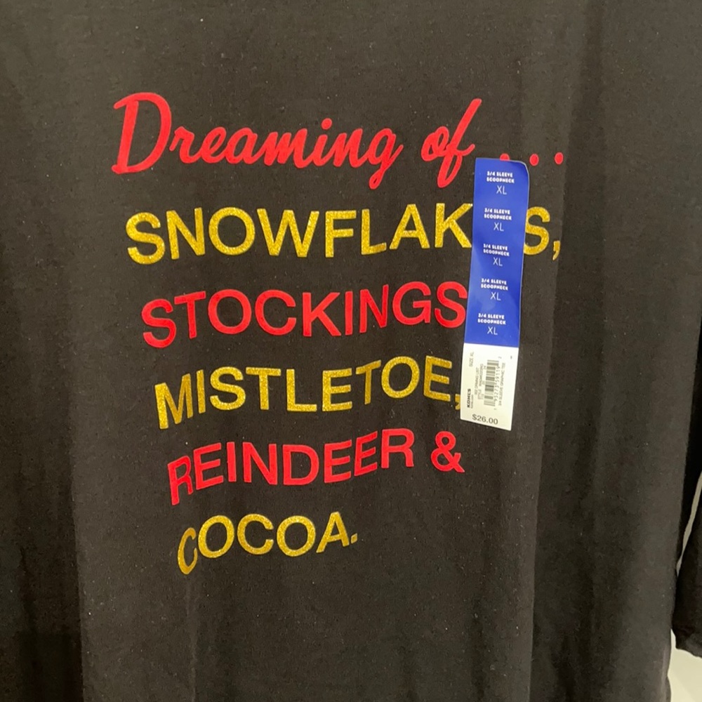 Apt 9 Winter Season Fun Tee Shirt